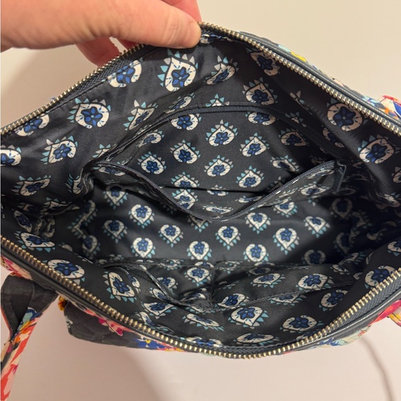 Vera Bradley Carson East West Tote Bag Pretty Posies Zip Shoulder Multicolor - Picture 8 of 11